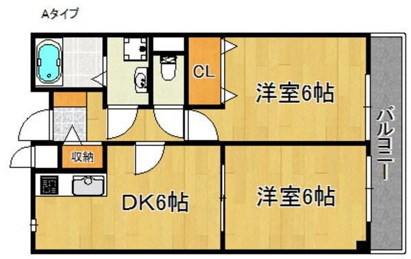 フォンテーヌ城の堀の物件間取画像